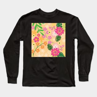 Cherry Blossoms Romance_Cream background Long Sleeve T-Shirt